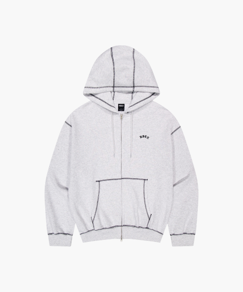 HDEX（エイチデックス）の「コントラストステッチフードパーカー（メランジホワイト）（パーカー・メンズ・ホワイト・X-LARGE/2XL/LARGE/MEDIUM）」の2枚目の写真