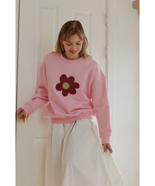 ANOETIC(アノエティック)の「ANC FLOWER SWEATSHIRT_PINK(スウェット・レディース・ピンク・FREE)」の1枚目の写真