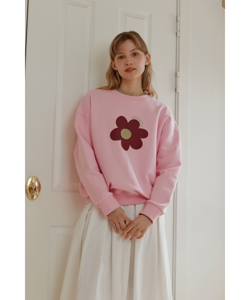 ANOETIC(アノエティック)の「ANC FLOWER SWEATSHIRT_PINK(スウェット・レディース・ピンク・FREE)」の2枚目の写真