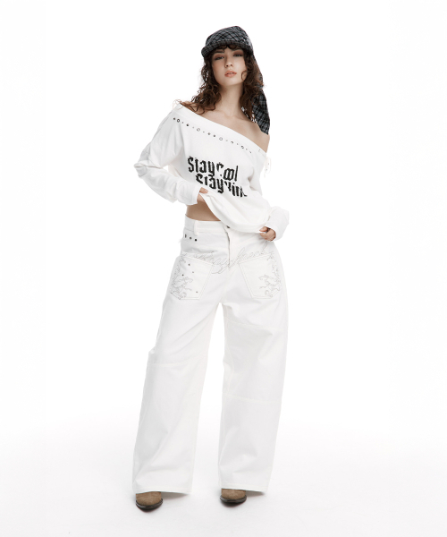 ROUGHNECK（ラフネック）の「バックフレアカーブパンツ ホワイト（その他パンツ・レディース・その他・SMALL/MEDIUM）」の5枚目の写真