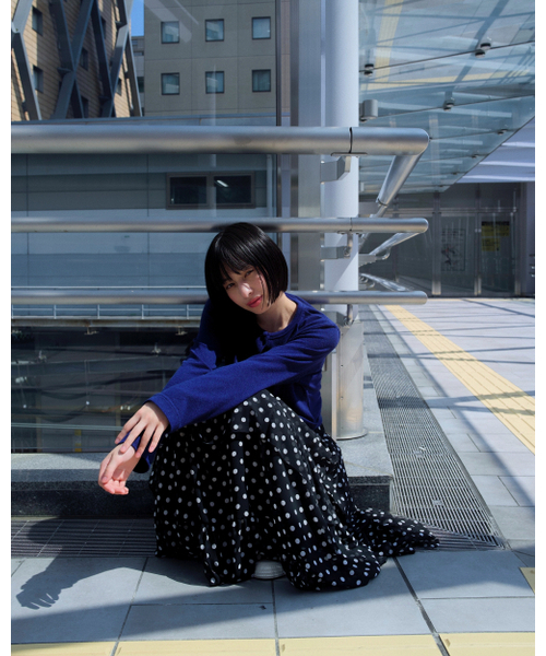 LO AXUAL（ロ・アクシュアル）の「DOT CHIFFON FLARE SKIRT_BLACK（スカート・レディース・その他・FREE）」の3枚目の写真