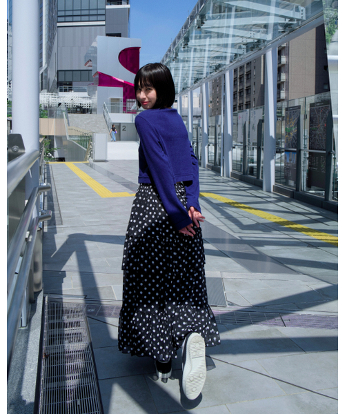 LO AXUAL（ロ・アクシュアル）の「DOT CHIFFON FLARE SKIRT_BLACK（スカート・レディース・その他・FREE）」の4枚目の写真