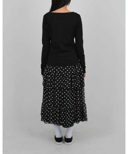 LO AXUAL（ロ・アクシュアル）の「DOT CHIFFON FLARE SKIRT_BLACK（スカート・レディース・その他・FREE）」の9枚目の写真