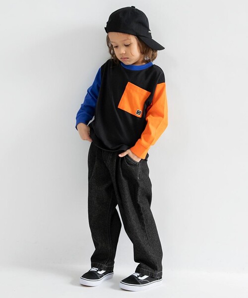 DRC branshes(ディーアールシーブランシェス)の「【WEB限定/DRC】ポケット長袖Tシャツ(Tシャツ/カットソー・キッズ・オフホワイト/その他4/ブルーグレー/ブラック/ラベンダー/その他2/その他1/その他3・100/110/120/140/130/150/160)」の9枚目の写真