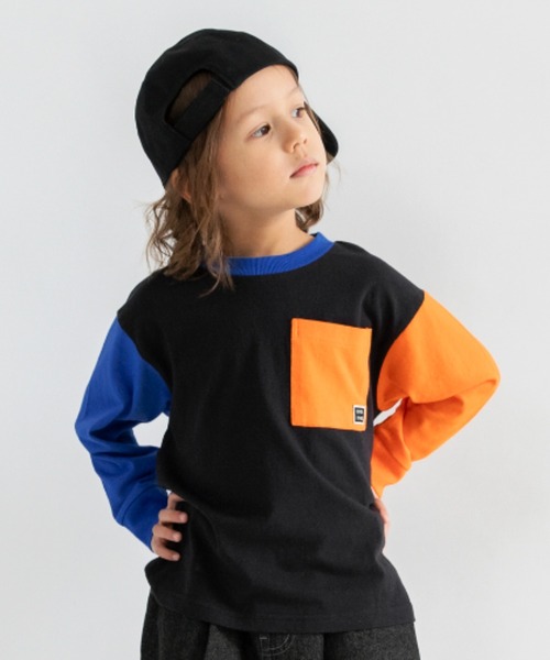 DRC branshes(ディーアールシーブランシェス)の「【WEB限定/DRC】ポケット長袖Tシャツ(Tシャツ/カットソー・キッズ・オフホワイト/その他4/ブルーグレー/ブラック/ラベンダー/その他2/その他1/その他3・100/110/120/140/130/150/160)」の7枚目の写真