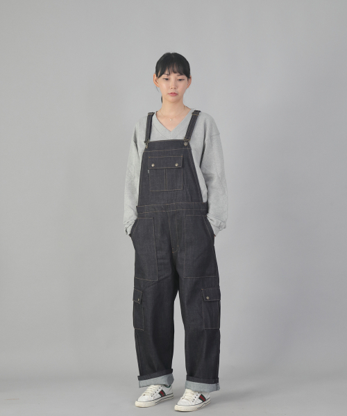 SAINTCREW(セントクルー)の「クラシックカーゴEXワイドオーバーオールCCW-615ナチュラルインディゴデニム(サロペット/オーバーオール・メンズ・その他・MEDIUM/LARGE/X-LARGE)」の2枚目の写真