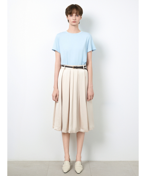 LEAUET(ルエ)の「Belle Beige Pleated Midi Skirt (Belt Set)(スカート・レディース・その他・SMALL/MEDIUM)」の2枚目の写真