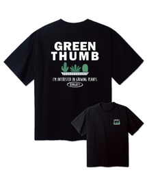 グリーンサム オーバーサイズ 半袖Tシャツ [ブラック]