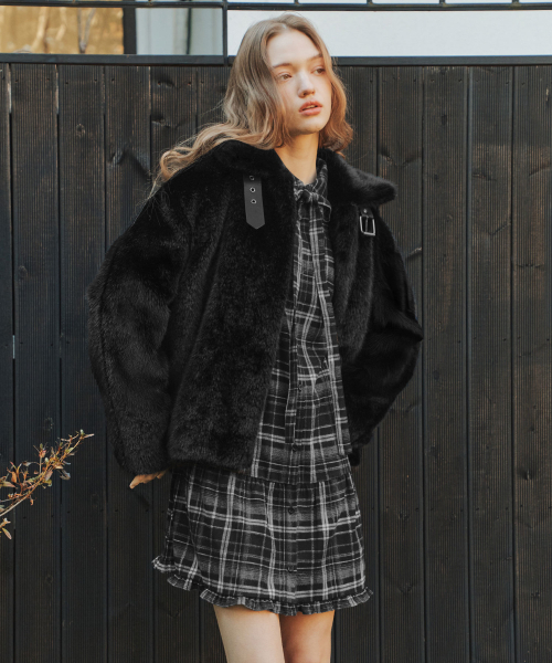 ZEROSTREET（ゼロストリート）の「[2カラー] チェックシャツワンピース（ワンピース・レディース・ブルー/ブラック・SMALL/MEDIUM）」の5枚目の写真