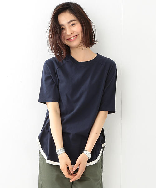 BEAMS BOY（ビームスボーイ）の「【FUDGE5月号掲載】BEAMS BOY / 天竺 ラグラン 5分袖（Tシャツ/カットソー・レディース・ホワイト/グレー/ネイビー・ONE SIZE）」の3枚目の写真