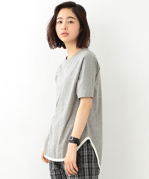 BEAMS BOY（ビームスボーイ）の「【FUDGE5月号掲載】BEAMS BOY / 天竺 ラグラン 5分袖（Tシャツ/カットソー・レディース・ホワイト/グレー/ネイビー・ONE SIZE）」の2枚目の写真