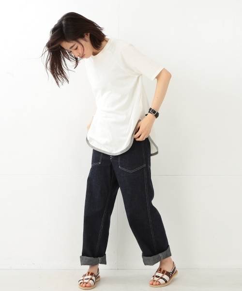 BEAMS BOY（ビームスボーイ）の「【FUDGE5月号掲載】BEAMS BOY / 天竺 ラグラン 5分袖（Tシャツ/カットソー・レディース・ホワイト/グレー/ネイビー・ONE SIZE）」の18枚目の写真