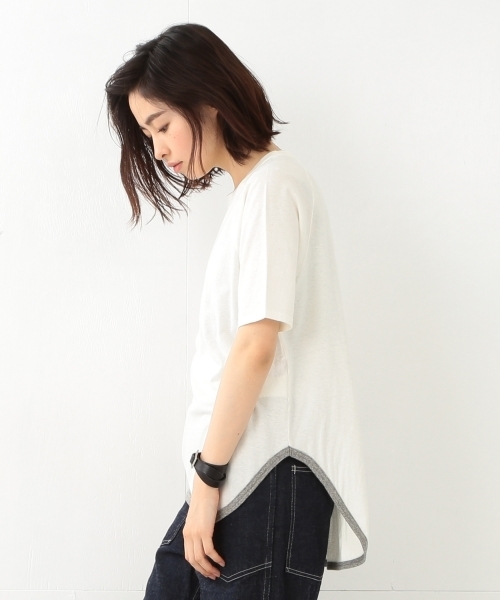 BEAMS BOY（ビームスボーイ）の「【FUDGE5月号掲載】BEAMS BOY / 天竺 ラグラン 5分袖（Tシャツ/カットソー・レディース・ホワイト/グレー/ネイビー・ONE SIZE）」の10枚目の写真