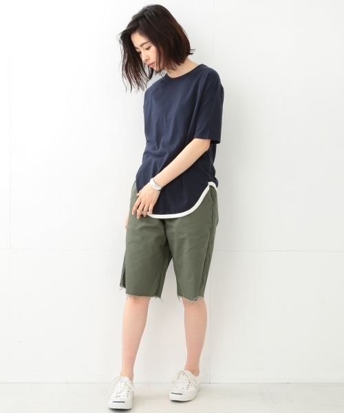 BEAMS BOY（ビームスボーイ）の「【FUDGE5月号掲載】BEAMS BOY / 天竺 ラグラン 5分袖（Tシャツ/カットソー・レディース・ホワイト/グレー/ネイビー・ONE SIZE）」の15枚目の写真