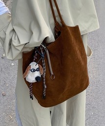 HEILIS（ヘイリス）の「スエードバケットトートバッグ / バケツ型 フェイクスウェード 春服 秋服 冬服 夏服 合成皮革 トート A5 ブラウン ブラック 鞄 通勤 通学 韓国 カジュアル ノームコア シンプル 無地 肩掛け（トートバッグ）」