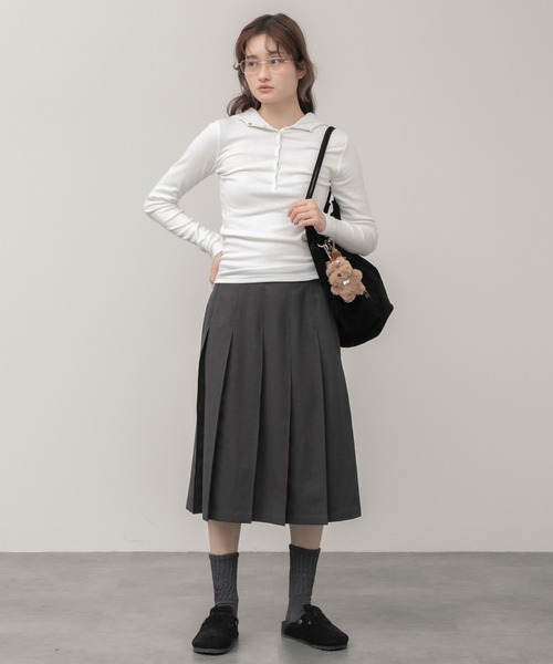 HEILIS(ヘイリス)の「スエードバケットトートバッグ / バケツ型 フェイクスウェード 春服 秋服 冬服 夏服 合成皮革 トート A5 ブラウン ブラック 鞄 通勤 通学 韓国 カジュアル ノームコア シンプル 無地 肩掛け(トートバッグ・レディース・ブラック/ブラウン・FREE)」の17枚目の写真