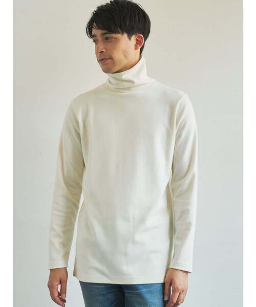 TRANSITION(トランジション)の「【TRANSITION】起毛ストレッチポンチタートルネック(Tシャツ/カットソー・メンズ・ブルー系/ブラック/ホワイト系1・2/3)」の2枚目の写真