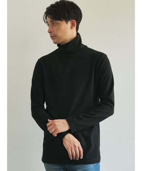 TRANSITION(トランジション)の「【TRANSITION】起毛ストレッチポンチタートルネック(Tシャツ/カットソー・メンズ・ブルー系/ブラック/ホワイト系1・2/3)」の1枚目の写真