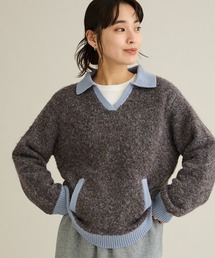 CRAFT STANDARD BOUTIQUE | 配色Vネックニットプルオーバー(ニット/セーター)