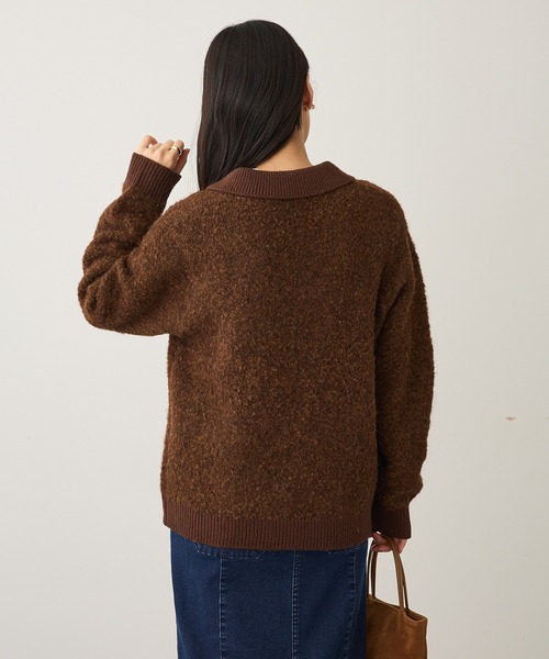 CRAFT STANDARD BOUTIQUE(クラフトスタンダードブティック)の「配色Vネックニットプルオーバー(ニット/セーター・レディース・チャコールグレー/パープル/ブラウン・FREE)」の17枚目の写真