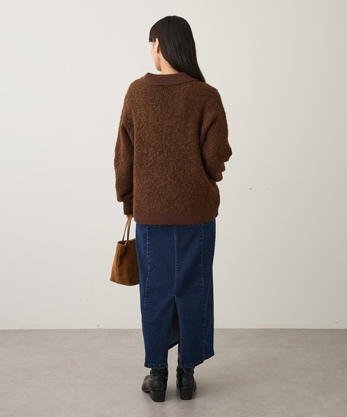 CRAFT STANDARD BOUTIQUE(クラフトスタンダードブティック)の「配色Vネックニットプルオーバー(ニット/セーター・レディース・チャコールグレー/パープル/ブラウン・FREE)」の12枚目の写真
