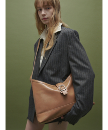 SEMICODE（セミコード）の「veil bag - crinkle dark beige（メッセンジャーバッグ）」