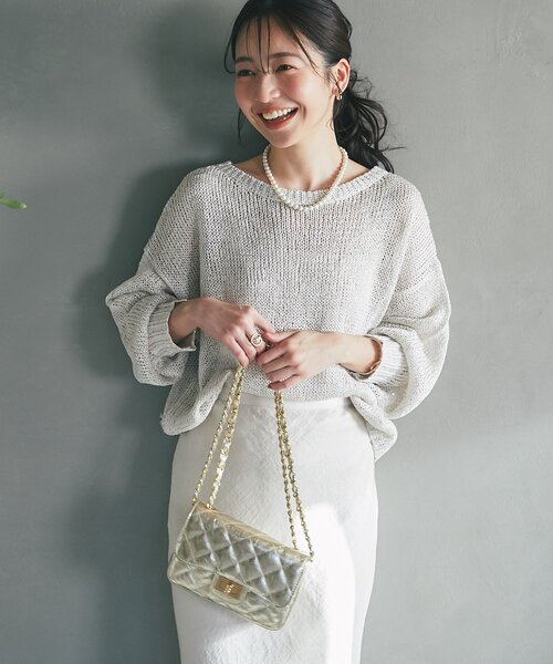 La boutique BonBon(ラブティックボンボン)の「スパンコールギマニット(ニット/セーター・レディース・ホワイト/イエロー/ライトベージュ・FREE)」の21枚目の写真