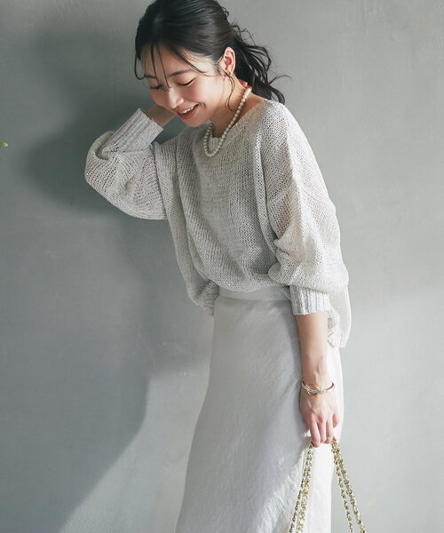La boutique BonBon(ラブティックボンボン)の「スパンコールギマニット(ニット/セーター・レディース・ホワイト/イエロー/ライトベージュ・FREE)」の22枚目の写真