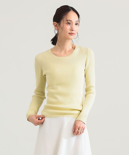 Demi-Luxe BEAMS（デミルクス ビームス）の「14ゲージ ベーシック リブニット（ニット/セーター・レディース・ホワイト系その他6/イエロー系その他2/チャコールグレー・ONE SIZE）」の3枚目の写真