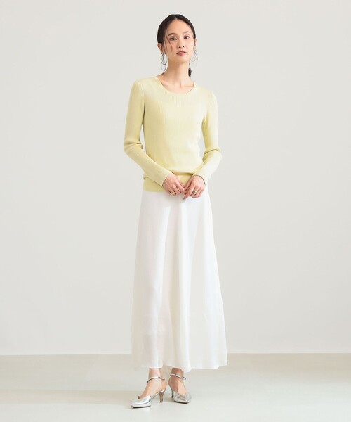 Demi-Luxe BEAMS（デミルクス ビームス）の「14ゲージ ベーシック リブニット（ニット/セーター・レディース・ホワイト系その他6/イエロー系その他2/チャコールグレー・ONE SIZE）」の4枚目の写真