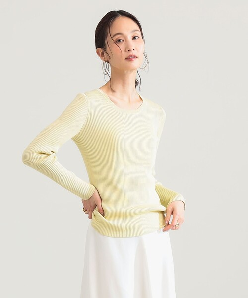 Demi-Luxe BEAMS（デミルクス ビームス）の「14ゲージ ベーシック リブニット（ニット/セーター・レディース・ホワイト系その他6/イエロー系その他2/チャコールグレー・ONE SIZE）」の8枚目の写真