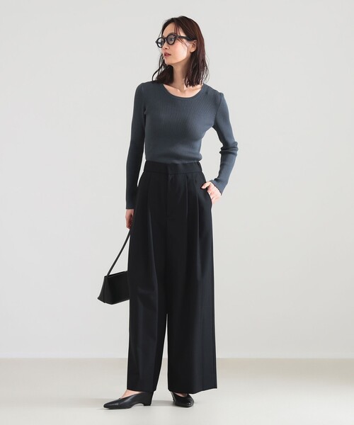 Demi-Luxe BEAMS（デミルクス ビームス）の「14ゲージ ベーシック リブニット（ニット/セーター・レディース・ホワイト系その他6/イエロー系その他2/チャコールグレー・ONE SIZE）」の10枚目の写真