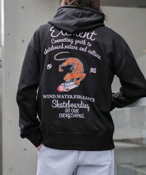 ELEMENT（エレメント）の「ELEMENT メンズ TIGER HOOD パーカー 【2026年春夏モデル】（パーカー・メンズ・ブラック系その他/ブラック/ホワイト・MEDIUM/X-LARGE/LARGE）」の21枚目の写真