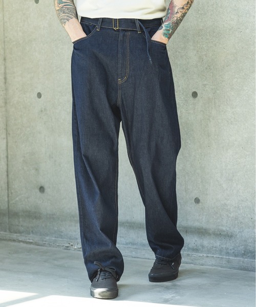 MR.OLIVE（ミスターオリーブ）の「RINSE WASH 8oz DENIM / BELTED RELAX TAPERED PANTS /M261103（デニムパンツ・メンズ・ナチュラル/ブラック/インディゴブルー・SMALL/MEDIUM/LARGE）」の4枚目の写真