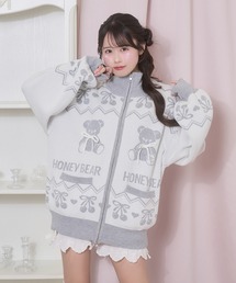 Honey Cinnamon（ハニーシナモン）の「くまチェリージャガードジップブルゾン（ブルゾン）」