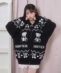 Honey Cinnamon（ハニーシナモン）の「くまチェリージャガードジップブルゾン（ブルゾン）」