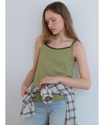 CROCHET SLEEVELESS SHIRT SAGE