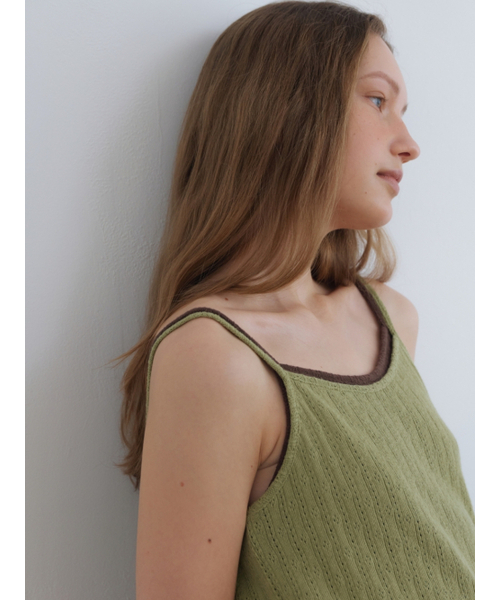 UNNOUT(アナウト)の「CROCHET SLEEVELESS SHIRT SAGE(Tシャツ/カットソー・レディース・その他・ONE SIZE)」の3枚目の写真
