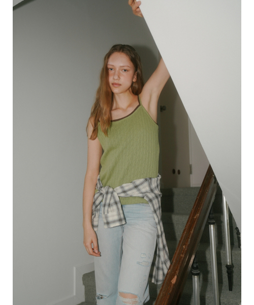 UNNOUT(アナウト)の「CROCHET SLEEVELESS SHIRT SAGE(Tシャツ/カットソー・レディース・その他・ONE SIZE)」の4枚目の写真