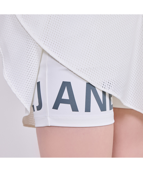 J.JANE（ジェイジェーン）の「Vバンドメッシュフレアスカート (ホワイト)（スカート・レディース・その他・S/XS/M）」の5枚目の写真
