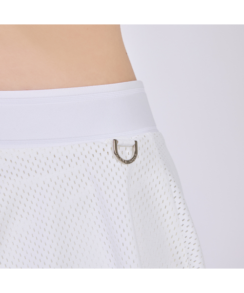 J.JANE（ジェイジェーン）の「Vバンドメッシュフレアスカート (ホワイト)（スカート・レディース・その他・S/XS/M）」の6枚目の写真