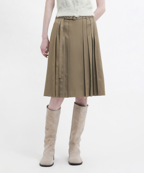 YOUTH(ユース)の「Pleats Midi Skirt - Beige(スカート・レディース・その他・S/M/L)」の1枚目の写真