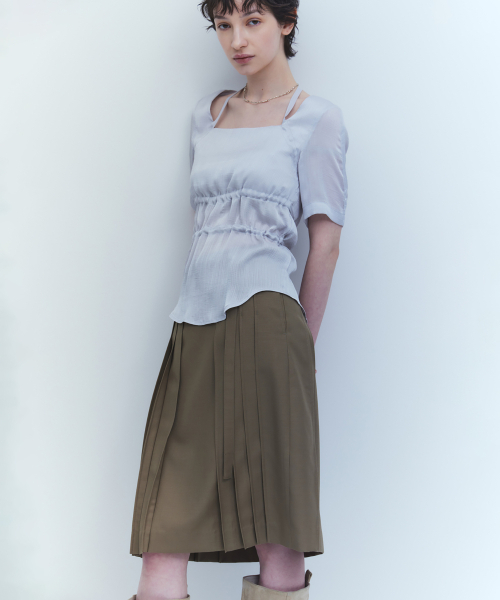 YOUTH(ユース)の「Pleats Midi Skirt - Beige(スカート・レディース・その他・S/M/L)」の2枚目の写真