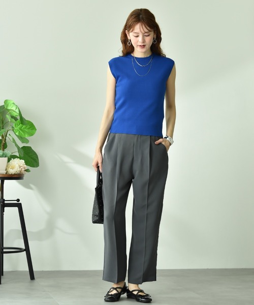 INTERPLANET(インタープラネット)の「サラサラ合繊ライン入りセンタープレスパンツ(その他パンツ・レディース・グレー/ブラック・FREE)」の15枚目の写真