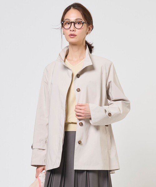 J.PRESS Ladies(J.プレス レディス)の「【WEB限定カラーあり・春のマストアイテム】Artirosa スタンドカラー コート(その他アウター・レディース・ライトグリーン系/ベージュ系1/ライトグレー系・S/XS)」の2枚目の写真