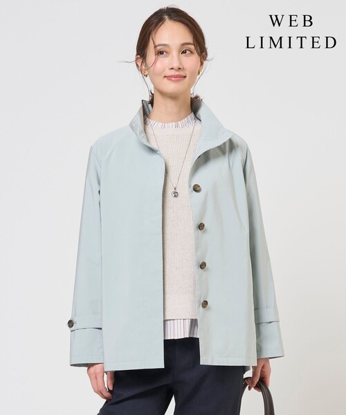 J.PRESS Ladies(J.プレス レディス)の「【WEB限定カラーあり・春のマストアイテム】Artirosa スタンドカラー コート(その他アウター・レディース・ライトグリーン系/ベージュ系1/ライトグレー系・S/XS)」の3枚目の写真
