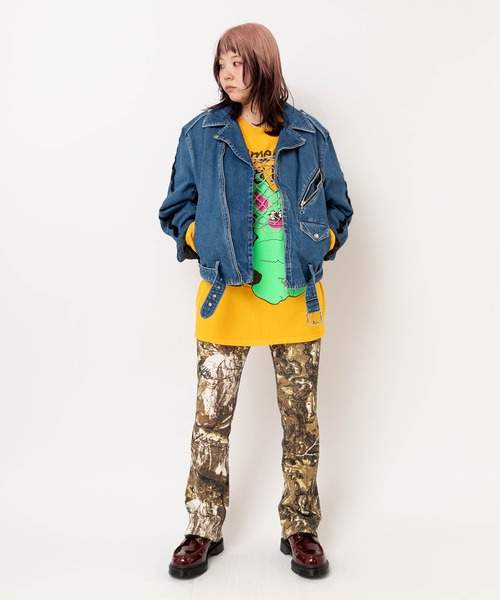 RNA(アールエヌエー)の「M2618 キャット&ラビットロンT(Tシャツ/カットソー・レディース・ライトブルー/ホワイト/オレンジ・MEDIUM)」の18枚目の写真