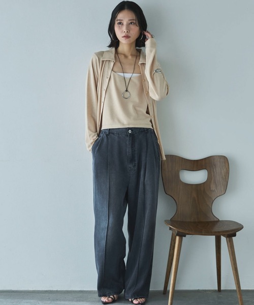 Doux archives(ドゥアルシーヴ)の「【やわらかシリーズ】センターシームソフトデニム(デニムパンツ・レディース・ブルー/チャコールグレー/サックスブルー・MEDIUM/SMALL)」の5枚目の写真