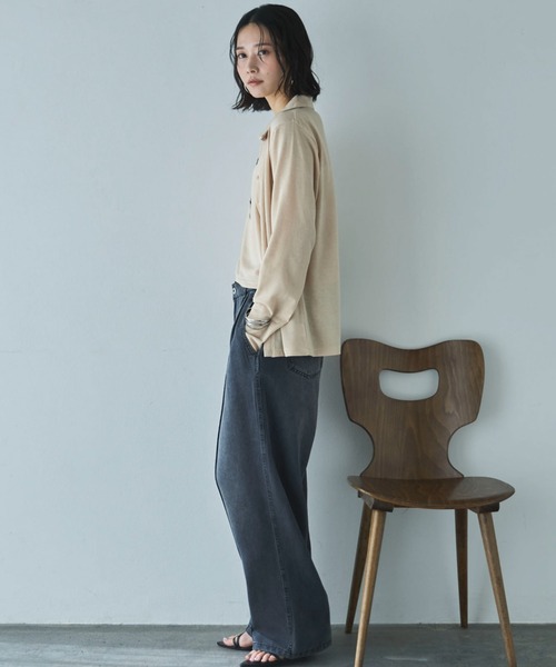 Doux archives(ドゥアルシーヴ)の「【やわらかシリーズ】センターシームソフトデニム(デニムパンツ・レディース・ブルー/チャコールグレー/サックスブルー・MEDIUM/SMALL)」の10枚目の写真