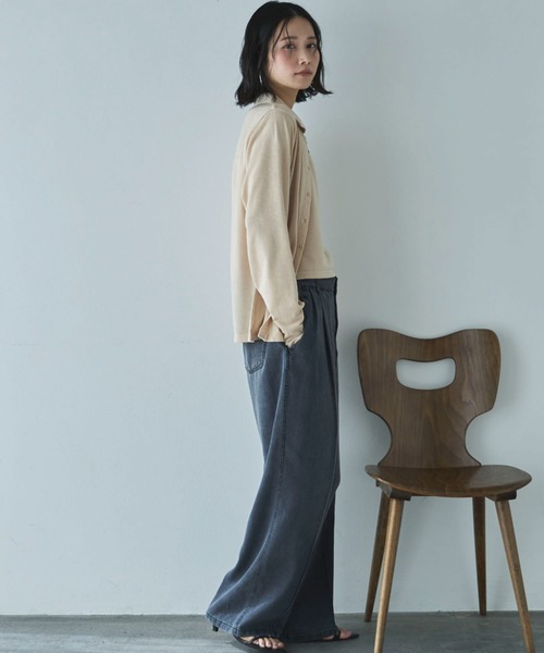 Doux archives(ドゥアルシーヴ)の「【やわらかシリーズ】センターシームソフトデニム(デニムパンツ・レディース・ブルー/チャコールグレー/サックスブルー・MEDIUM/SMALL)」の12枚目の写真